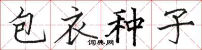 駱恆光包衣種子楷書怎么寫