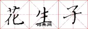黃華生花生子楷書怎么寫