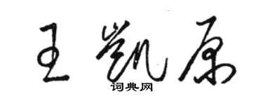 駱恆光王凱原草書個性簽名怎么寫