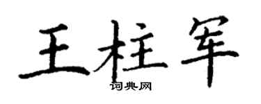 丁謙王柱軍楷書個性簽名怎么寫