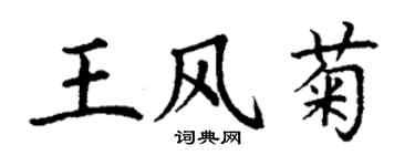 丁謙王風菊楷書個性簽名怎么寫