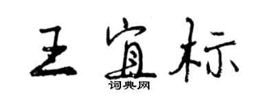曾慶福王宜標行書個性簽名怎么寫
