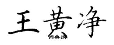 丁謙王黃淨楷書個性簽名怎么寫