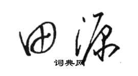 駱恆光田源草書個性簽名怎么寫