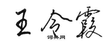 駱恆光王令霞行書個性簽名怎么寫