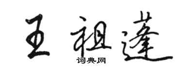 駱恆光王祖蓬行書個性簽名怎么寫