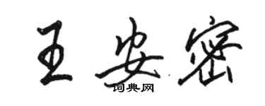 駱恆光王安密行書個性簽名怎么寫