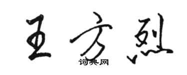 駱恆光王方烈行書個性簽名怎么寫