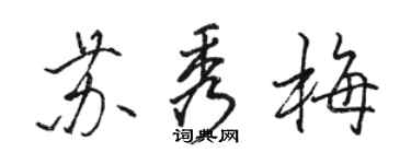 駱恆光蘇秀梅行書個性簽名怎么寫