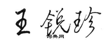 駱恆光王銳珍行書個性簽名怎么寫