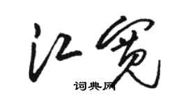 駱恆光江寬草書個性簽名怎么寫