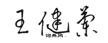 駱恆光王健蘭草書個性簽名怎么寫