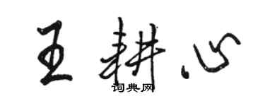 駱恆光王耕心行書個性簽名怎么寫