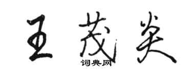 駱恆光王茂炎行書個性簽名怎么寫