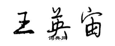 曾慶福王英宙行書個性簽名怎么寫