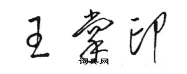 駱恆光王掌印草書個性簽名怎么寫