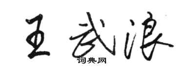 駱恆光王武浪行書個性簽名怎么寫