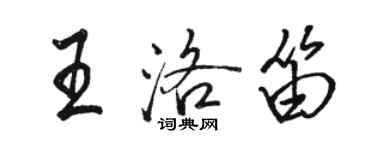 駱恆光王洛笛行書個性簽名怎么寫