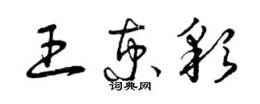 曾慶福王京彩草書個性簽名怎么寫