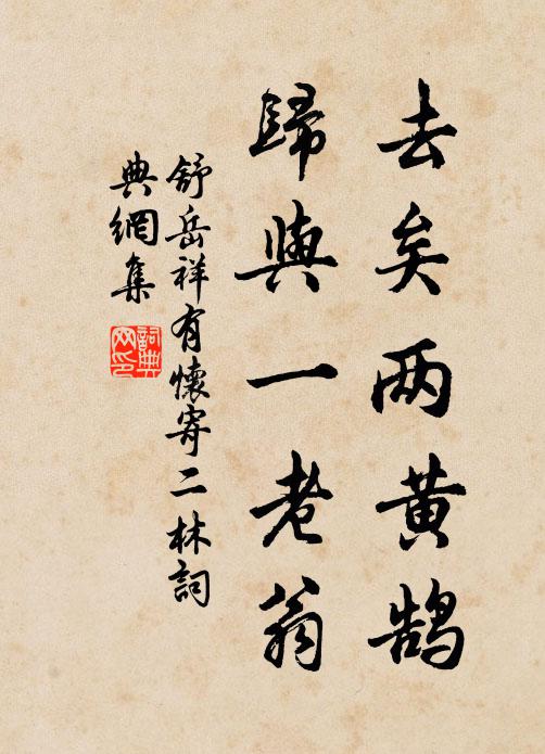 閣下大書三姓字，海南惟見兩翁還。 詩詞名句