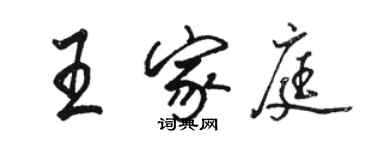 駱恆光王家庭行書個性簽名怎么寫