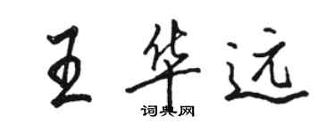 駱恆光王華遠行書個性簽名怎么寫