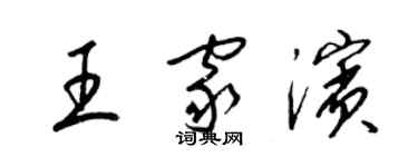 梁錦英王家濱草書個性簽名怎么寫