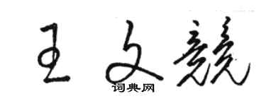 駱恆光王文競草書個性簽名怎么寫