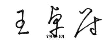 駱恆光王卓尉草書個性簽名怎么寫