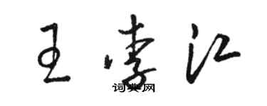 駱恆光王李江草書個性簽名怎么寫