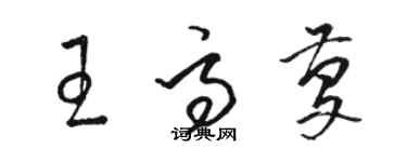 駱恆光王高慶草書個性簽名怎么寫