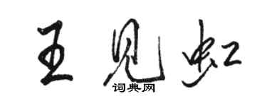 駱恆光王見虹行書個性簽名怎么寫