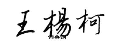 王正良王楊柯行書個性簽名怎么寫