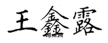 丁謙王鑫露楷書個性簽名怎么寫