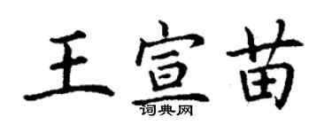 丁謙王宣苗楷書個性簽名怎么寫