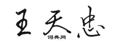 駱恆光王天忠行書個性簽名怎么寫