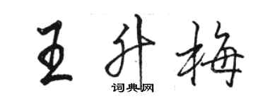駱恆光王升梅行書個性簽名怎么寫