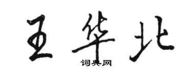 駱恆光王華北行書個性簽名怎么寫