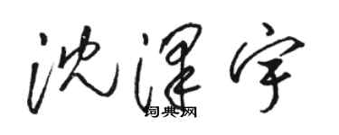 駱恆光沈澤宇草書個性簽名怎么寫