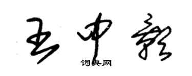 朱錫榮王中影草書個性簽名怎么寫