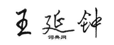 駱恆光王延鐘行書個性簽名怎么寫