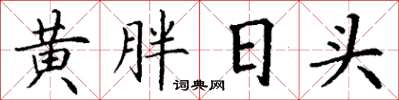 丁謙黃胖日頭楷書怎么寫