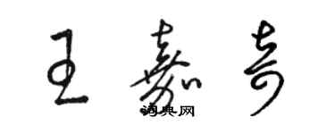 駱恆光王嘉奇草書個性簽名怎么寫