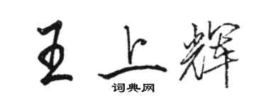 駱恆光王上輝行書個性簽名怎么寫