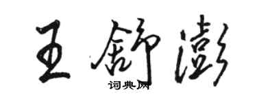 駱恆光王舒澎行書個性簽名怎么寫