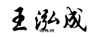 胡問遂王泓成行書個性簽名怎么寫