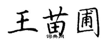 丁謙王苗圃楷書個性簽名怎么寫