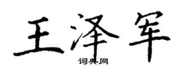 丁謙王澤軍楷書個性簽名怎么寫