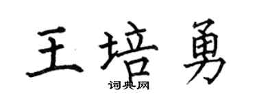 何伯昌王培勇楷書個性簽名怎么寫