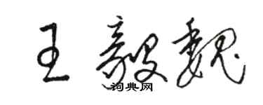 駱恆光王毅魏草書個性簽名怎么寫